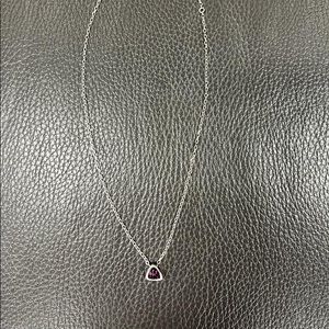 UNO de 50 silver necklace with small purple triangle pendant